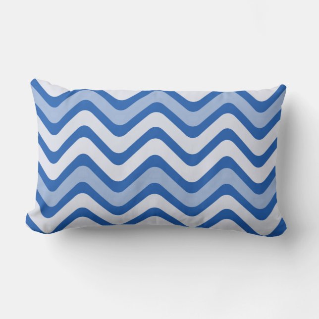 Wavy Blue Pattern Lendenkissen (Vorderseite)