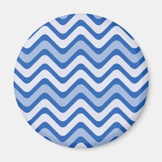 Wavy Blue Pattern Magnet (Vorne)