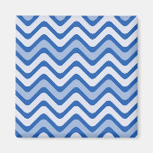Wavy Blue Pattern Magnet (Vorne)