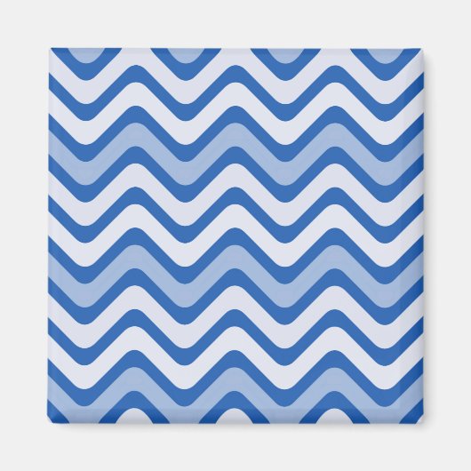 Wavy Blue Pattern Magnet (Vorne)