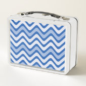 Wavy Blue Pattern Metall Brotdose (Rückseite)