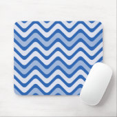 Wavy Blue Pattern Mousepad (Mit Mouse)