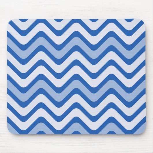 Wavy Blue Pattern Mousepad (Vorne)