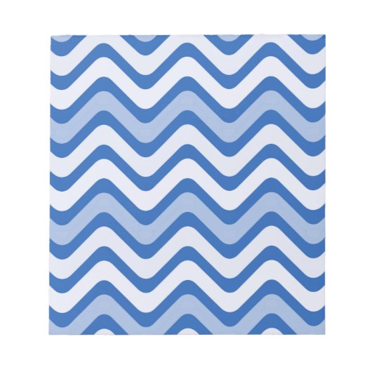 Wavy Blue Pattern Notizblock (Vorderseite)