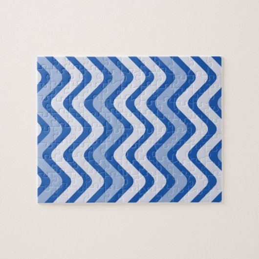 Wavy Blue Pattern Puzzle (Horizontal)