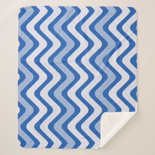 Wavy Blue Pattern Sherpadecke (Vorderseite)