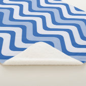 Wavy Blue Pattern Sherpadecke (3/4)