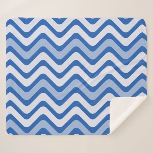 Wavy Blue Pattern Sherpadecke (Vorderseite (Horizontal))