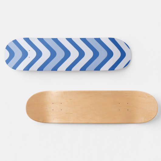 Wavy Blue Pattern Skateboard (Horizontal)