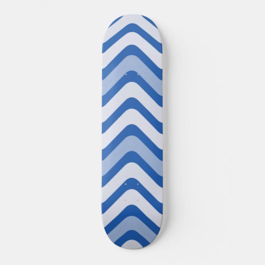 Wavy Blue Pattern Skateboard (Vorderseite)