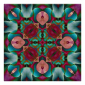 Wavy Blue Pink und Blue Green Kaleidoscope Poster (Vorderseite)