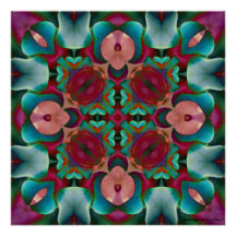 Wavy Blue Pink und Blue Green Kaleidoscope