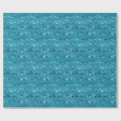 Wavy Blue Sea Pattern Geschenkpapier (Flach)