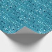 Wavy Blue Sea Pattern Geschenkpapier (Ecke)