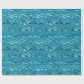 Wavy Blue Sea Pattern Geschenkpapier (Flach)