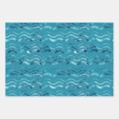 Wavy Blue Sea Pattern Geschenkpapier Set (Vorderseite 2)