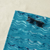Wavy Blue Sea Pattern Strandtuch (Beispiel)