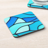 WAVY BLUE STAINED GLASS GETRÄNKEUNTERSETZER (Linke Seite)