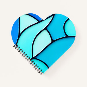 WAVY BLUE STAINED GLASS NOTIZBLOCK