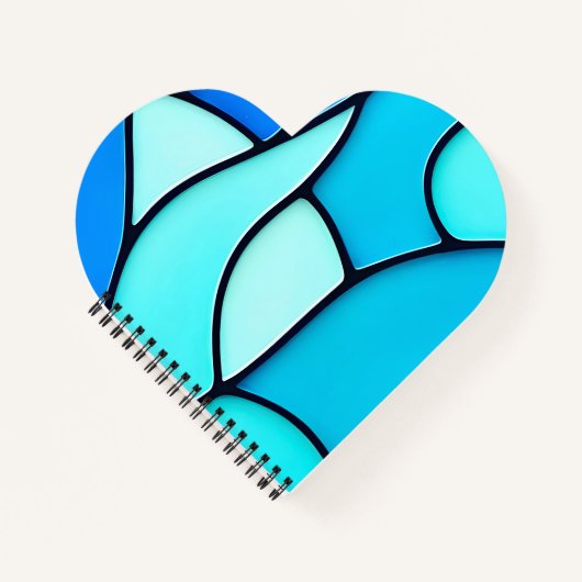 WAVY BLUE STAINED GLASS NOTIZBLOCK (Vorderseite)