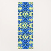 Wavy Blue und Gelb Kaleidoskop Yogamatte (Vorderseite)