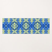 Wavy Blue und Gelb Kaleidoskop Yogamatte (Vorderseite (Horizontal))