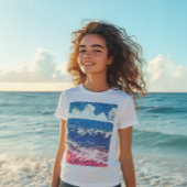 Wavy Blue und Pink Splash Tri-Blend Shirt