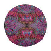 Wavy Blue und Rainbow Red Trippy Muster Baseball (Rückseite)