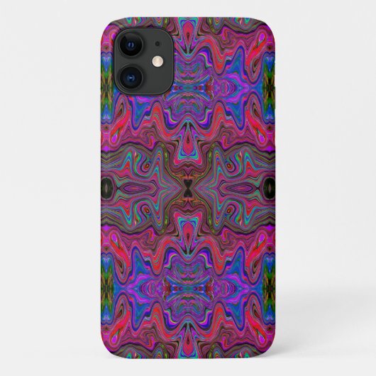 Wavy Blue und Rainbow Red Trippy Muster Case-Mate iPhone Hülle (Rückseite)