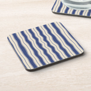 Wavy Blue und White Stripes Getränkeuntersetzer