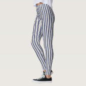 Wavy Blue und White Stripes Leggings (Links)