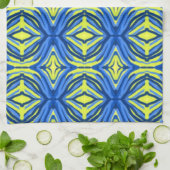 Wavy Blue und Yellow Kitchen Handtücher (Gefaltet)