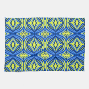Wavy Blue und Yellow Kitchen Handtücher