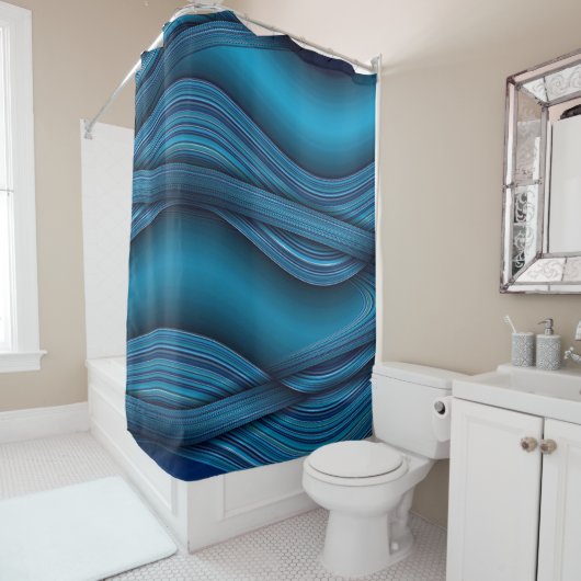 Wavy Blues Duschvorhang (Beispiel)