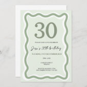 Wavy Border 30. Einladung (Vorne/Hinten)