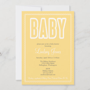 Wavy Border Baby Shower Einladung