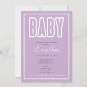 Wavy Border Baby Shower Einladung