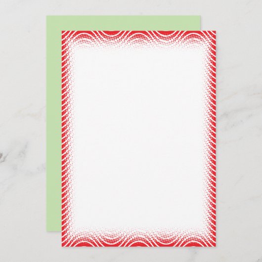 Wavy Border Christmas Blank Custom Text Einladung (Vorne/Hinten)