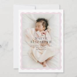 Wavy Border Cutesy Design für ein kleines Mädchen Ankündigung