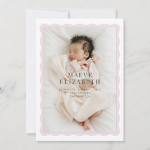 Wavy Border Cutesy Design für ein kleines Mädchen Ankündigung