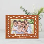 Wavy Border Frohe Weihnachten 3 Fotos Rost (Stehend Vorderseite)