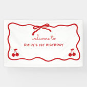 Wavy Border Hand Drawing Cherry oben Banner (Horizontal)