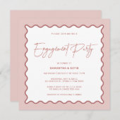 Wavy Border Mrs. & Mrs. Verlobung Shower Einladung (Vorne/Hinten)