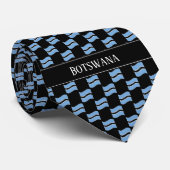 Wavy Botswana Flaggenmuster Krawatte (Gerollt)