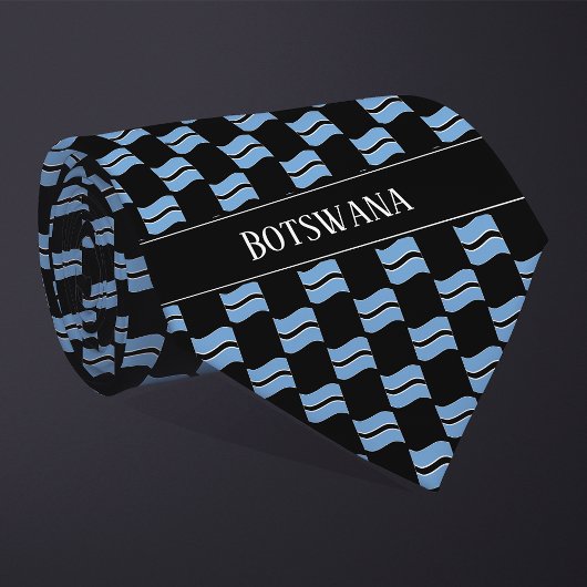 Wavy Botswana Flaggenmuster Krawatte