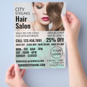 Wavy Brown Hair, Haarburke, Haarsalon Advert Flyer (Hand)
