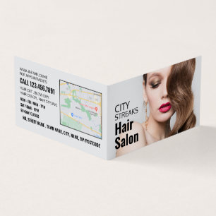 Wavy Brown Hair, Hair Stylist, Salon Loyalty Card, Visitenkarten