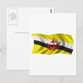 Wavy Brunei Flag Postkarte (Vorne/Hinten)