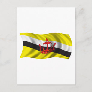 Wavy Brunei Flag Postkarte
