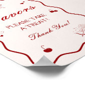 Wavy Burgundy Cherry Bridal Shower Favor Poster (Ecke)